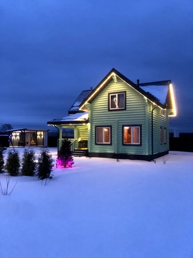 tariff Дом из бревна зеленый с сауной