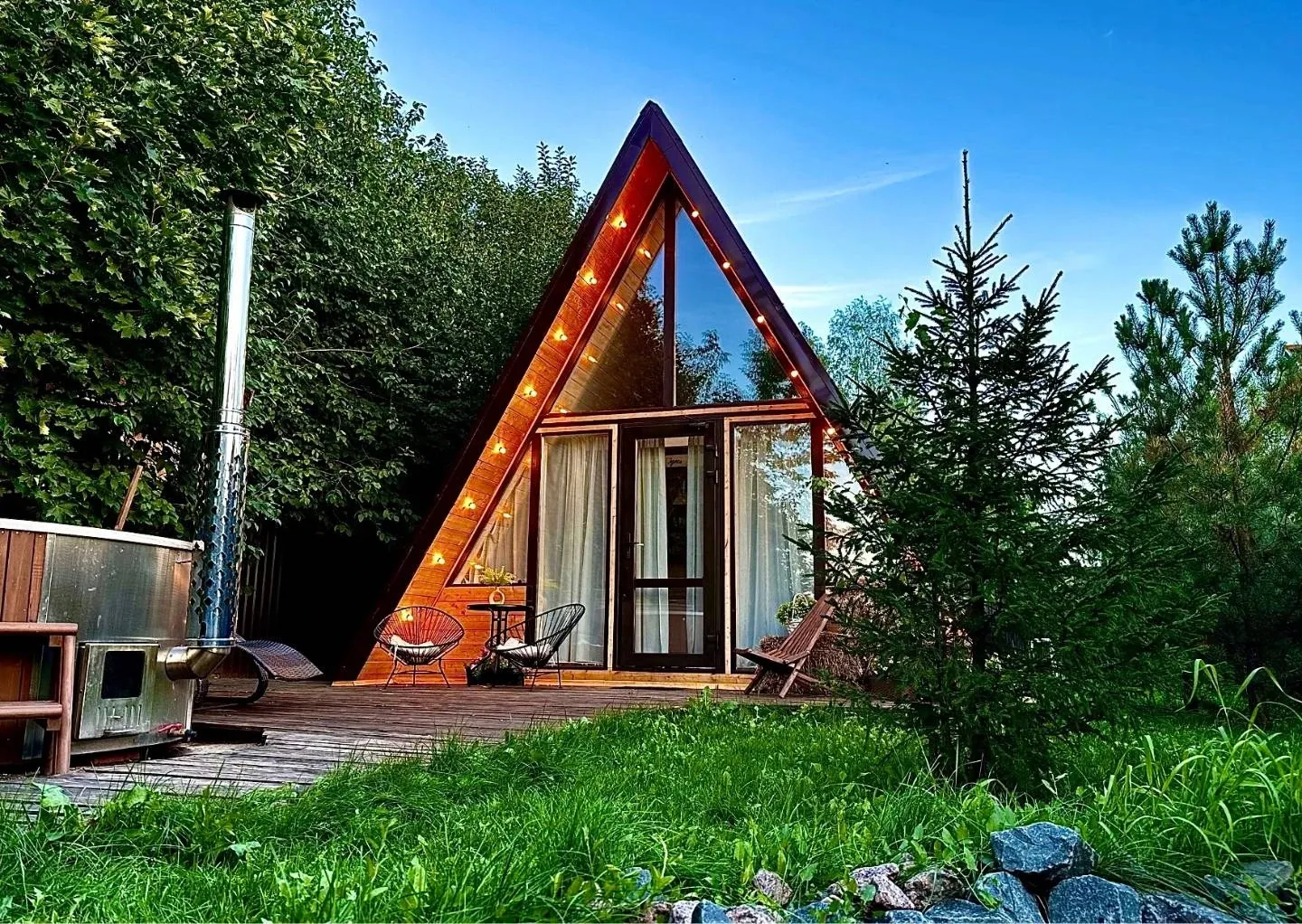 tariff Aframe дом Янтарь с купелью фурако и баней на дровах